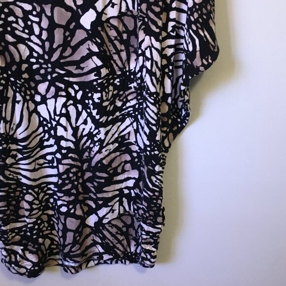 Monarch Butterfly Batik Dolman Sleeve Ruched Waist Viscose Top - Picture 8 of 16